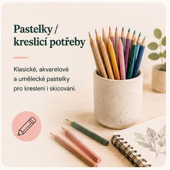 Pastelky a kreslicí potřeby