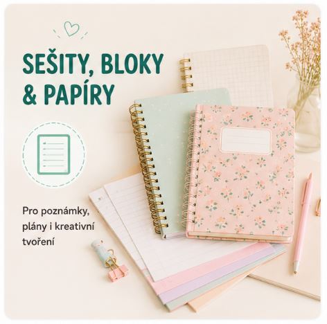 Sešity, bloky a papíry